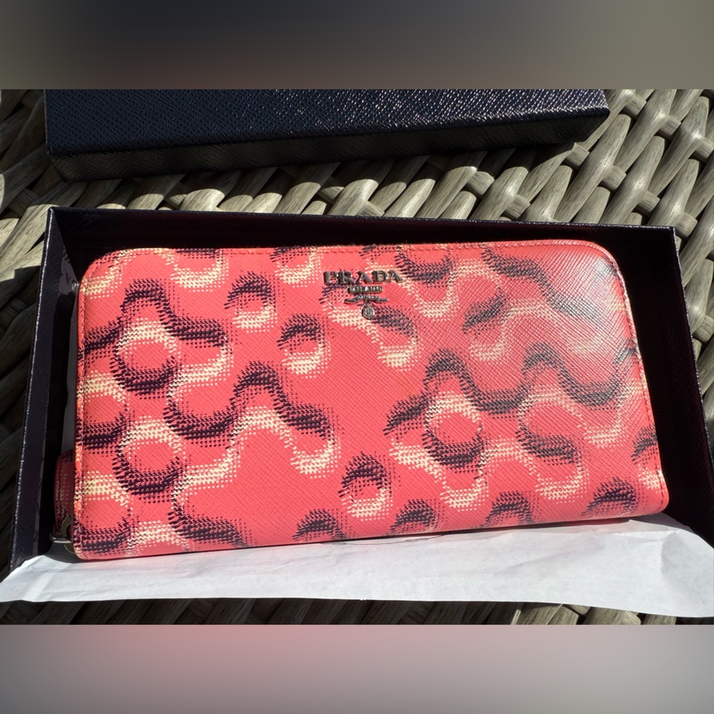 Prada - Zip Around Long Saffiano Leather Wallet - Wallet